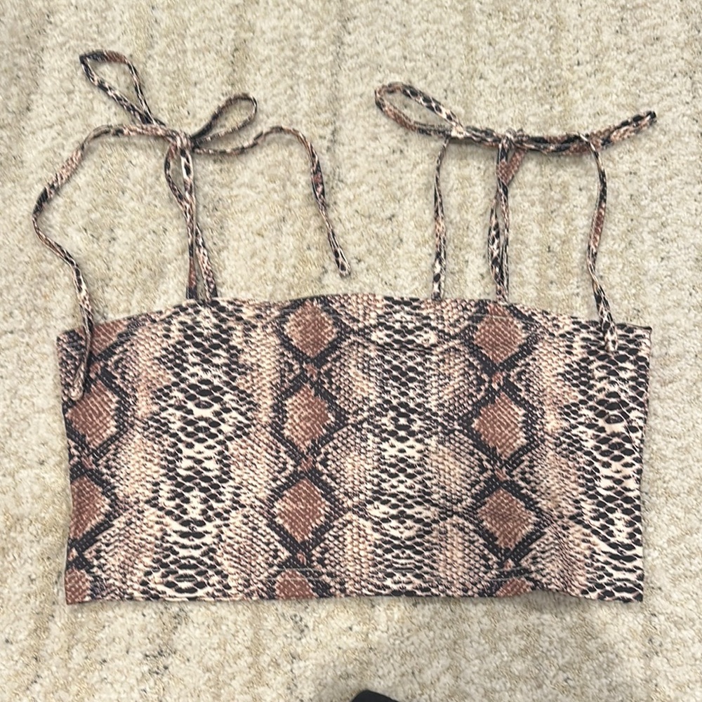Snake Print Crop Top